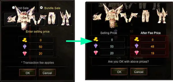 Selling items