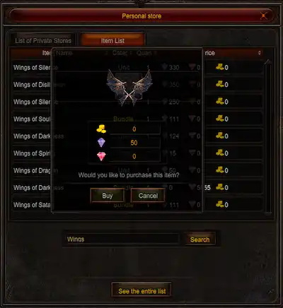 Buy an item